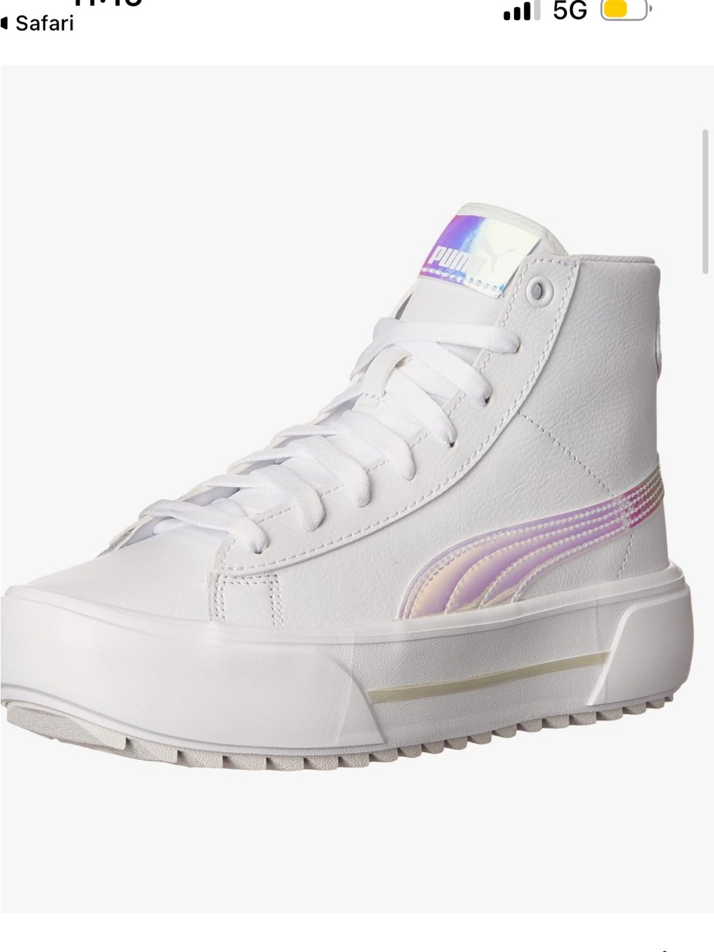 Puma Women’s White High-Top Sneakers with Needs laces